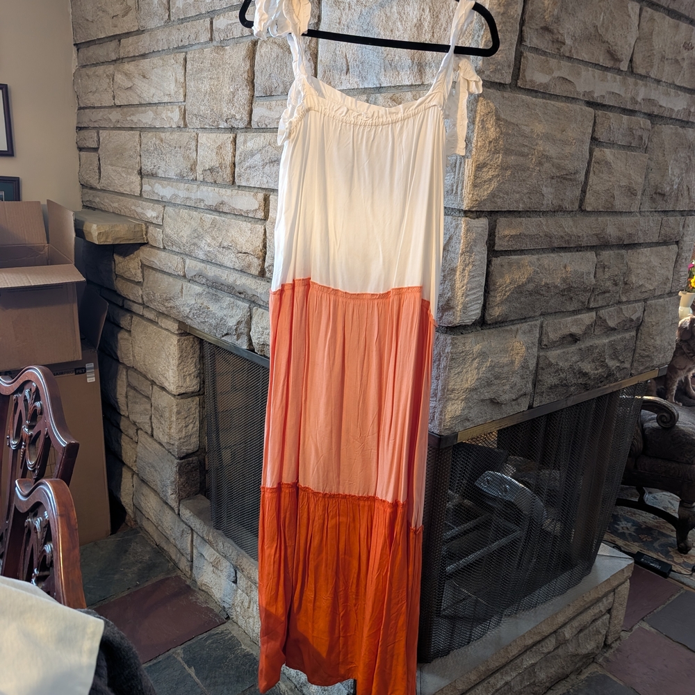 Colorblock Bindu Large Maxi Dress with Tie Straps